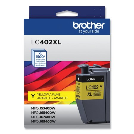 BROTHER High-Yield Ink, 1,500 Page-Yield, Yellow LC402XLYS